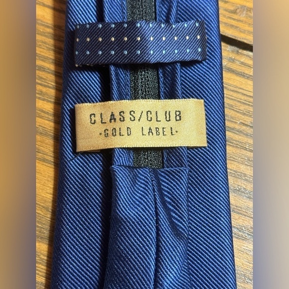 Class Club Boys Basic Solid 14" Zipper Navy Tie - Picture 3 of 6